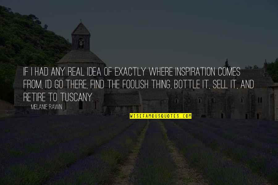 Inspiration Comes Quotes By Melanie Rawn: If I had any real idea of exactly
