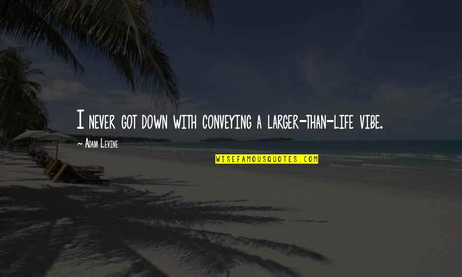 Inspiration Drawer Quotes By Adam Levine: I never got down with conveying a larger-than-life Inspiration Drawer Quotes By Adam Levine: I never got down with conveying a larger-than-life
