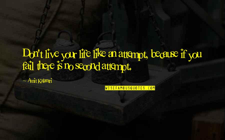 Inspiration Motivational Quotes By Amit Kalantri: Don't live your life like an attempt, because