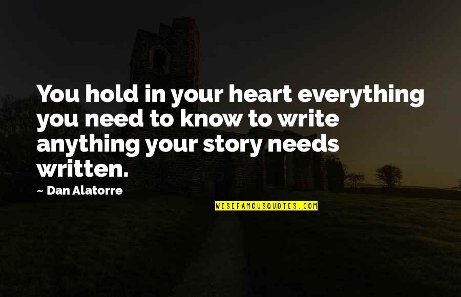 Inspiration To Write Quotes By Dan Alatorre: You hold in your heart everything you need