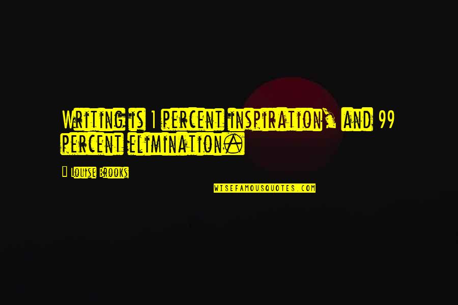Inspiration Writing Quotes By Louise Brooks: Writing is 1 percent inspiration, and 99 percent Inspiration Writing Quotes By Louise Brooks: Writing is 1 percent inspiration, and 99 percent