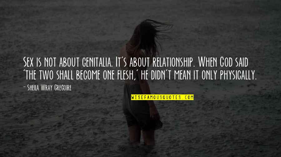 Inspirational About Relationship Quotes By Sheila Wray Gregoire: Sex is not about genitalia. It's about relationship.