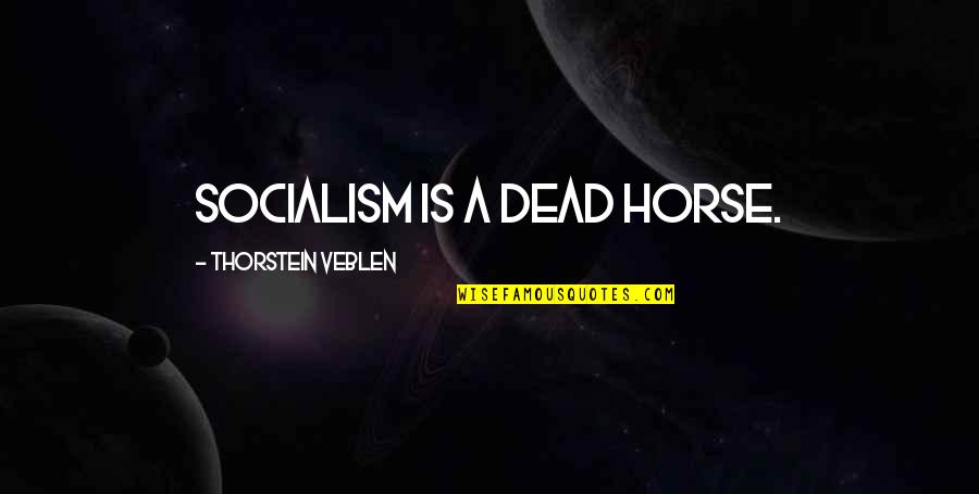 Inspirational Acorns Quotes By Thorstein Veblen: Socialism is a dead horse.