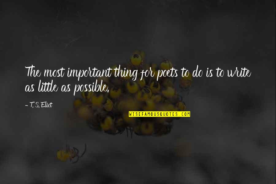 Inspirational Adventure Travel Quotes By T. S. Eliot: The most important thing for poets to do