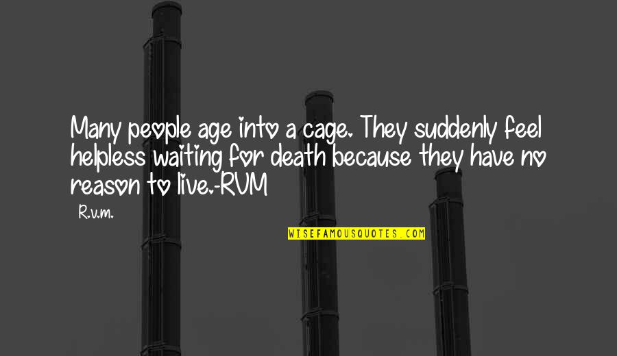 Inspirational Age Quotes By R.v.m.: Many people age into a cage. They suddenly