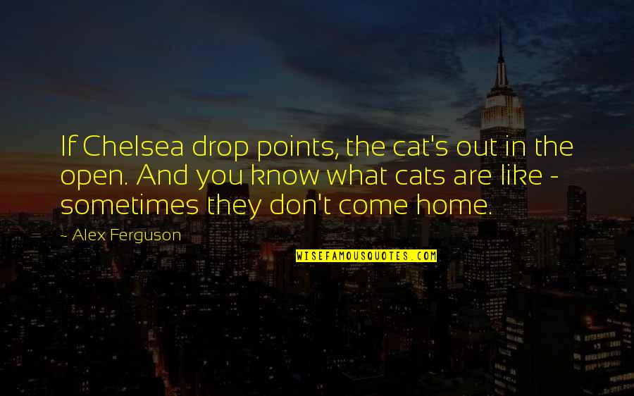 Inspirational Alex Ferguson Quotes By Alex Ferguson: If Chelsea drop points, the cat's out in