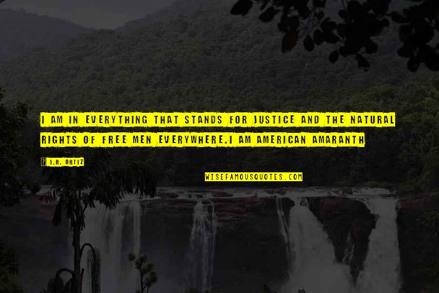 Inspirational American Quotes By J.R. Ortiz: I am in everything that stands for justice