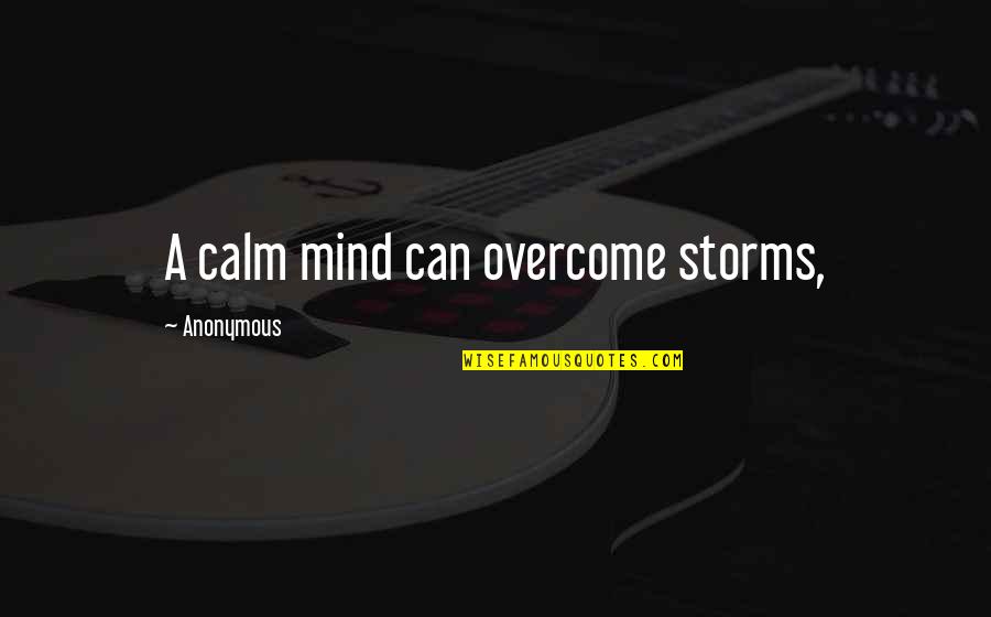 Inspirational Anonymous Quotes By Anonymous: A calm mind can overcome storms,