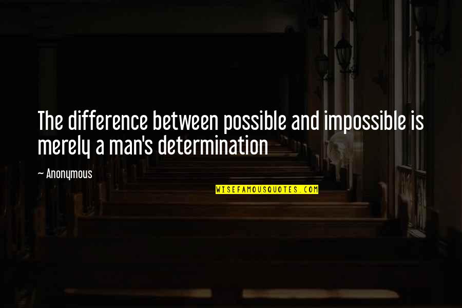 Inspirational Anonymous Quotes By Anonymous: The difference between possible and impossible is merely