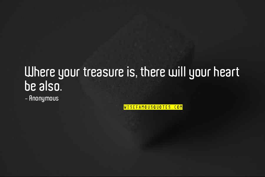 Inspirational Anonymous Quotes By Anonymous: Where your treasure is, there will your heart