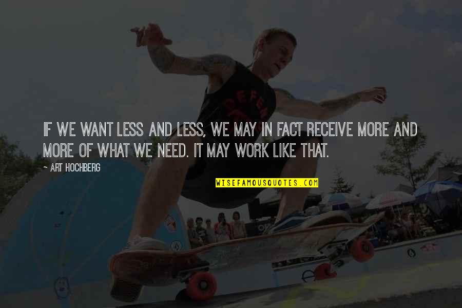 Inspirational Art Quotes By Art Hochberg: If we want less and less, we may Inspirational Art Quotes By Art Hochberg: If we want less and less, we may