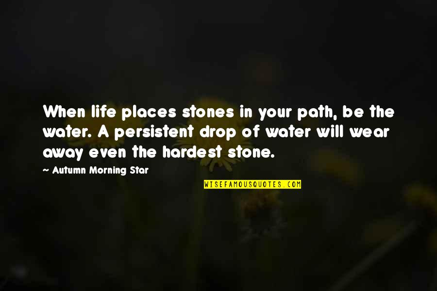 Inspirational Autumn Quotes By Autumn Morning Star: When life places stones in your path, be