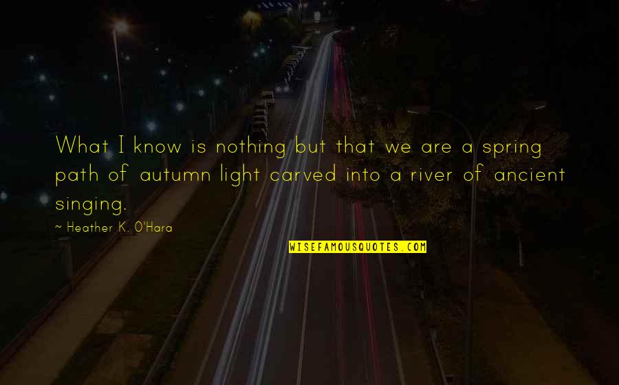 Inspirational Autumn Quotes By Heather K. O'Hara: What I know is nothing but that we