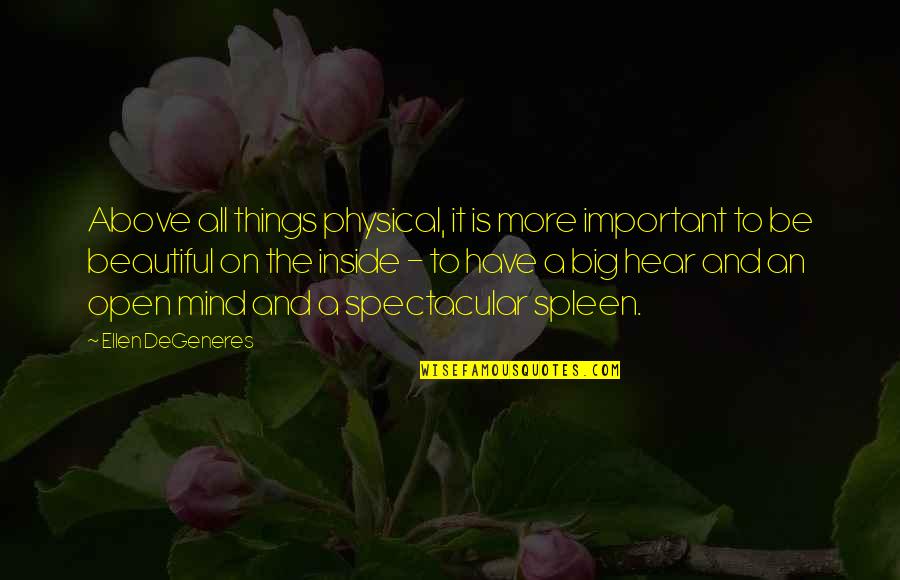 Inspirational Beauty Quotes By Ellen DeGeneres: Above all things physical, it is more important