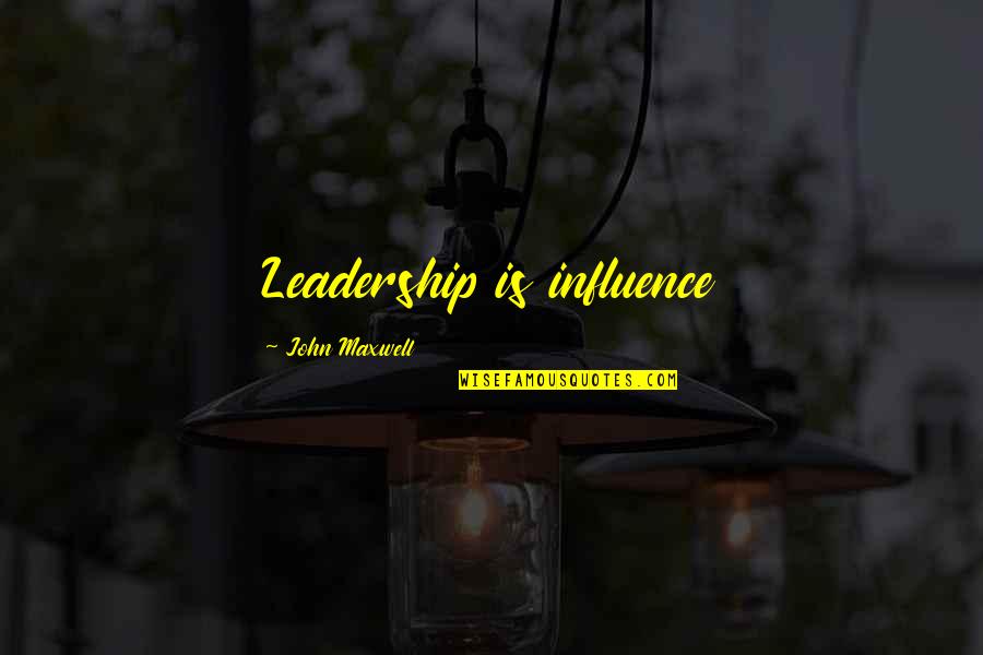 Inspirational Business Leadership Quotes By John Maxwell: Leadership is influence