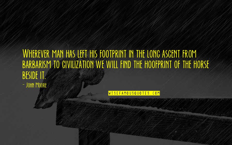 Inspirational Cheetahs Quotes By John Moore: Wherever man has left his footprint in the Inspirational Cheetahs Quotes By John Moore: Wherever man has left his footprint in the
