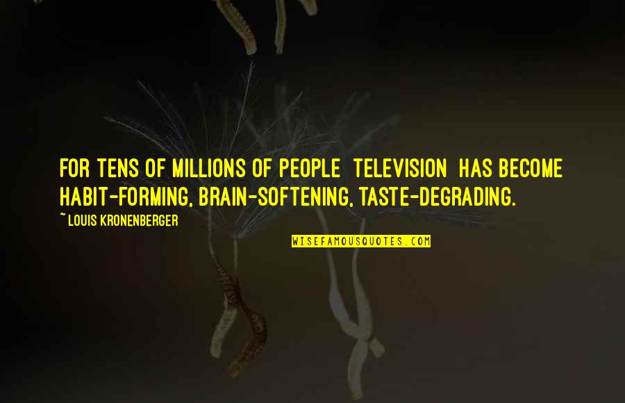 Inspirational Cheetahs Quotes By Louis Kronenberger: For tens of millions of people [television] has