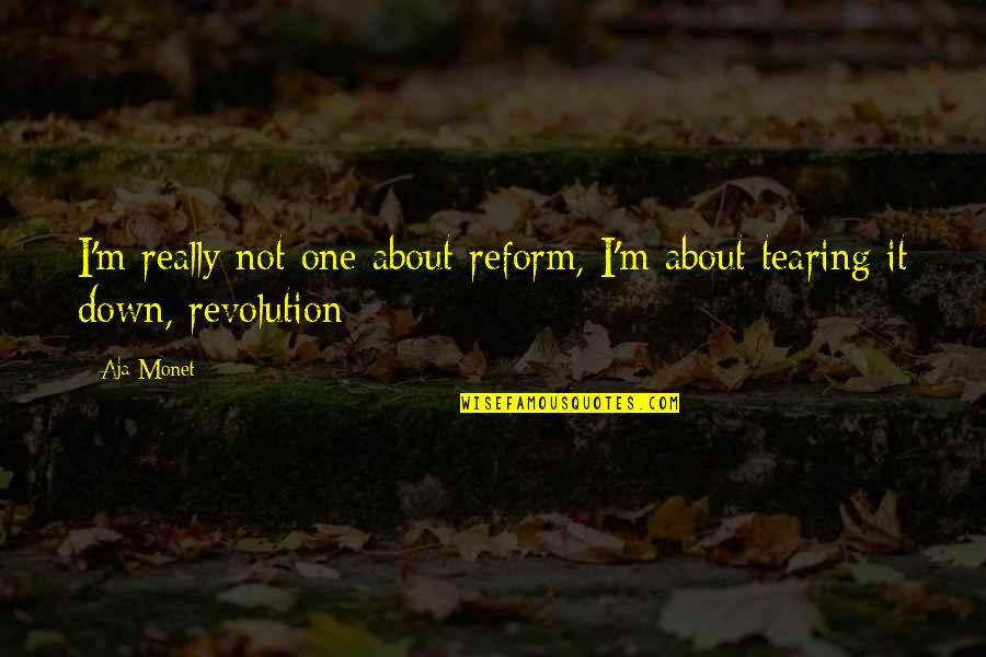 Inspirational Cliffs Quotes By Aja Monet: I'm really not one about reform, I'm about