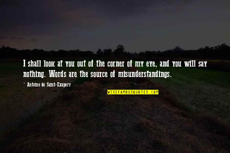 Inspirational Communication Quotes By Antoine De Saint-Exupery: I shall look at you out of the