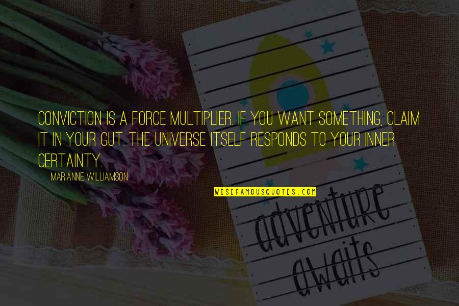 Inspirational Conviction Quotes By Marianne Williamson: Conviction is a force multiplier. If you want
