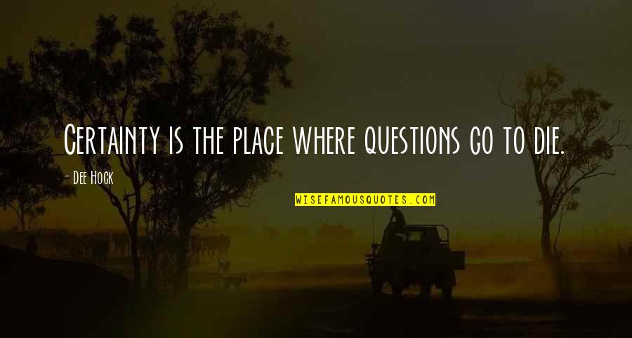 Inspirational Disabilities Quotes By Dee Hock: Certainty is the place where questions go to