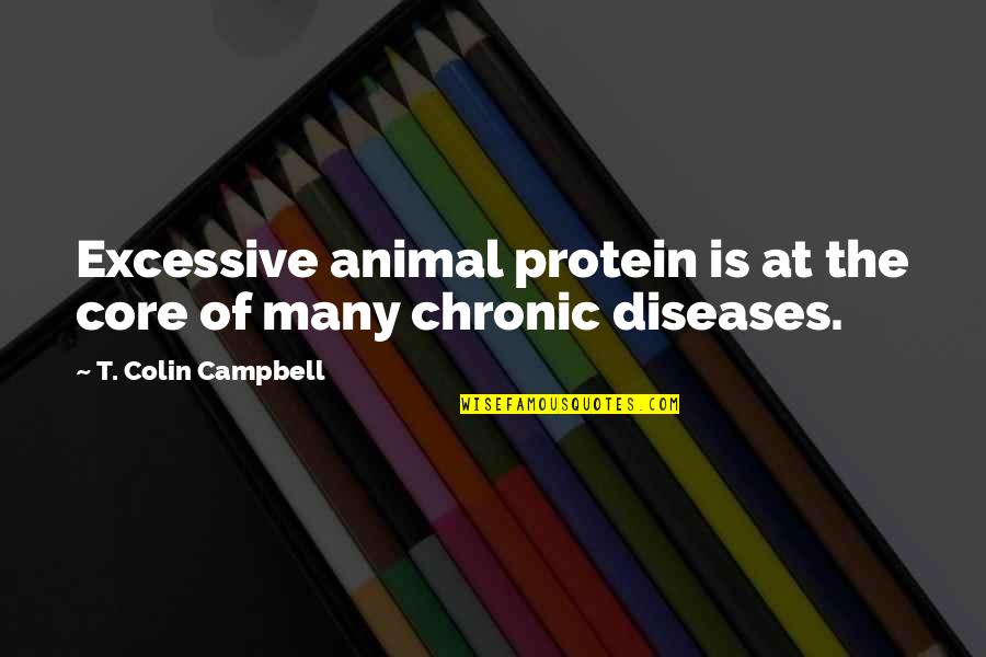Inspirational Diseases Quotes By T. Colin Campbell: Excessive animal protein is at the core of