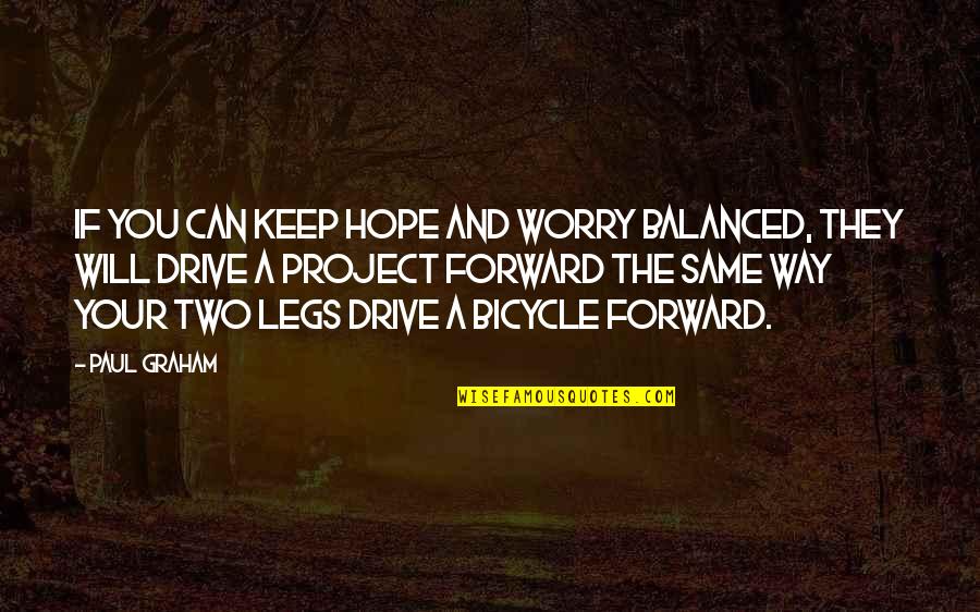 Inspirational Drive Quotes By Paul Graham: If you can keep hope and worry balanced,