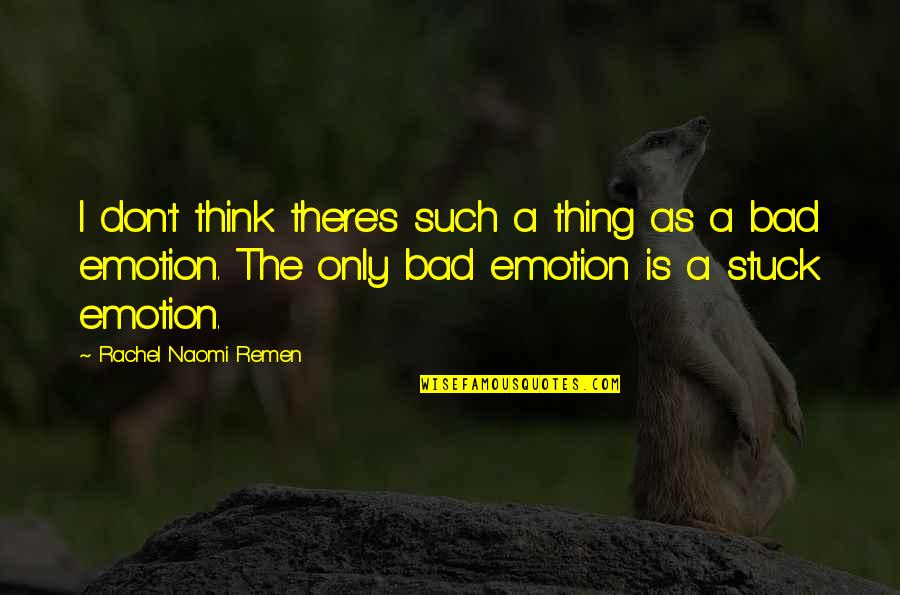 Inspirational Emotion Quotes By Rachel Naomi Remen: I don't think there's such a thing as