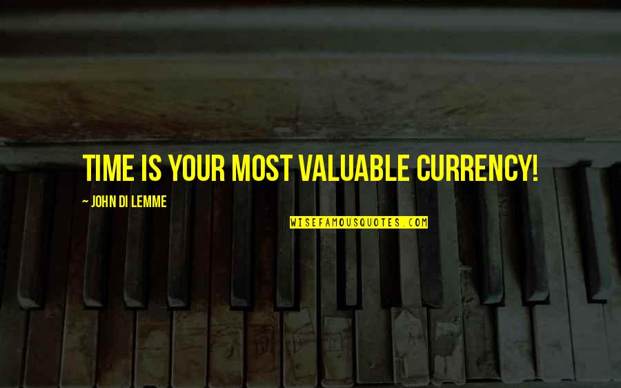 Inspirational Entrepreneur Quotes By John Di Lemme: Time is your most valuable currency!
