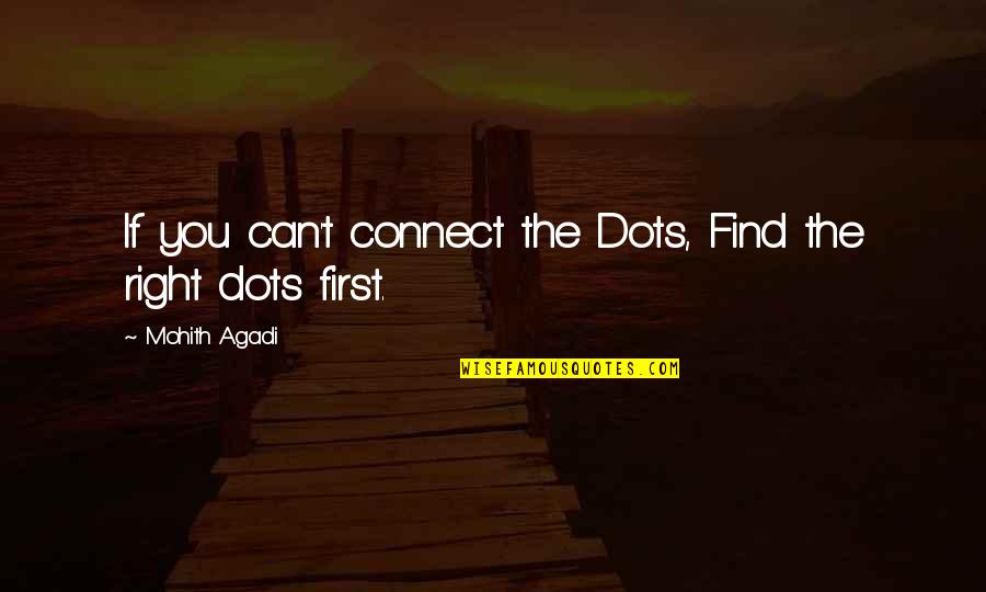 Inspirational Entrepreneur Quotes By Mohith Agadi: If you can't connect the Dots, Find the