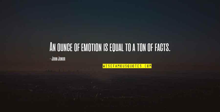Inspirational Expansion Quotes By John Junor: An ounce of emotion is equal to a