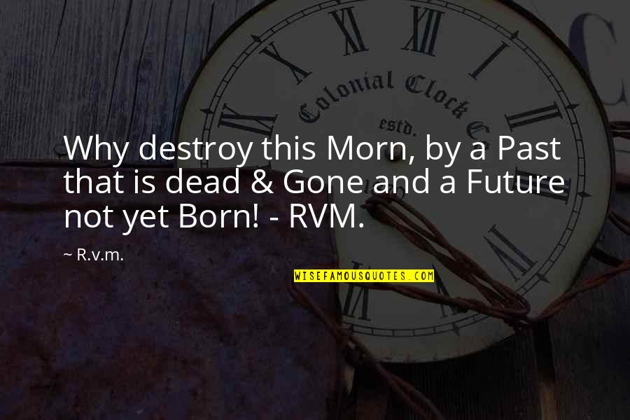 Inspirational Future Quotes By R.v.m.: Why destroy this Morn, by a Past that