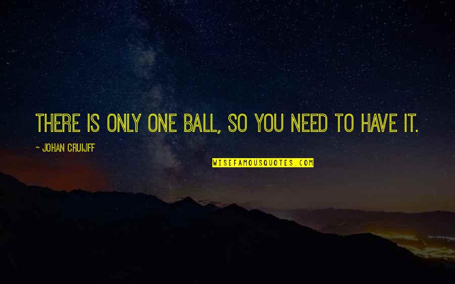 Inspirational Gatherings Quotes By Johan Cruijff: There is only one ball, so you need