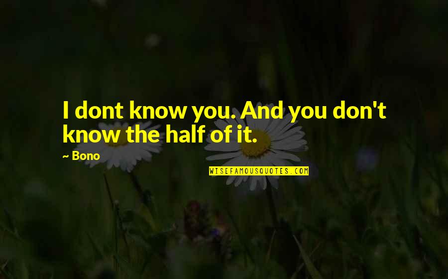 Inspirational Goddesses Quotes By Bono: I dont know you. And you don't know