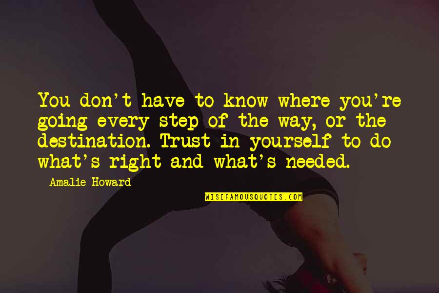 Inspirational Going Out Quotes By Amalie Howard: You don't have to know where you're going