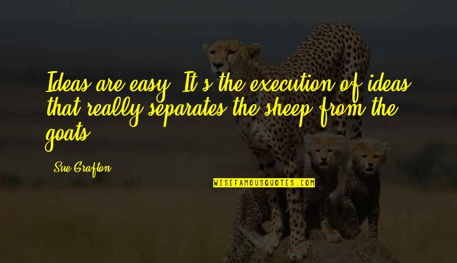 Inspirational Guest Service Quotes By Sue Grafton: Ideas are easy. It's the execution of ideas