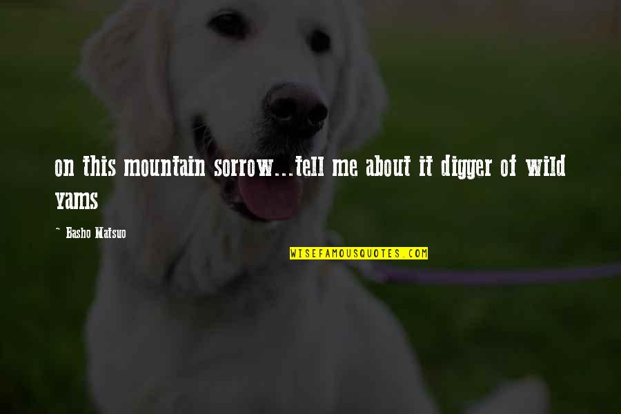 Inspirational Halsey Quotes By Basho Matsuo: on this mountain sorrow...tell me about it digger
