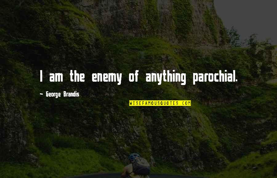 Inspirational Housekeeping Quotes By George Brandis: I am the enemy of anything parochial.