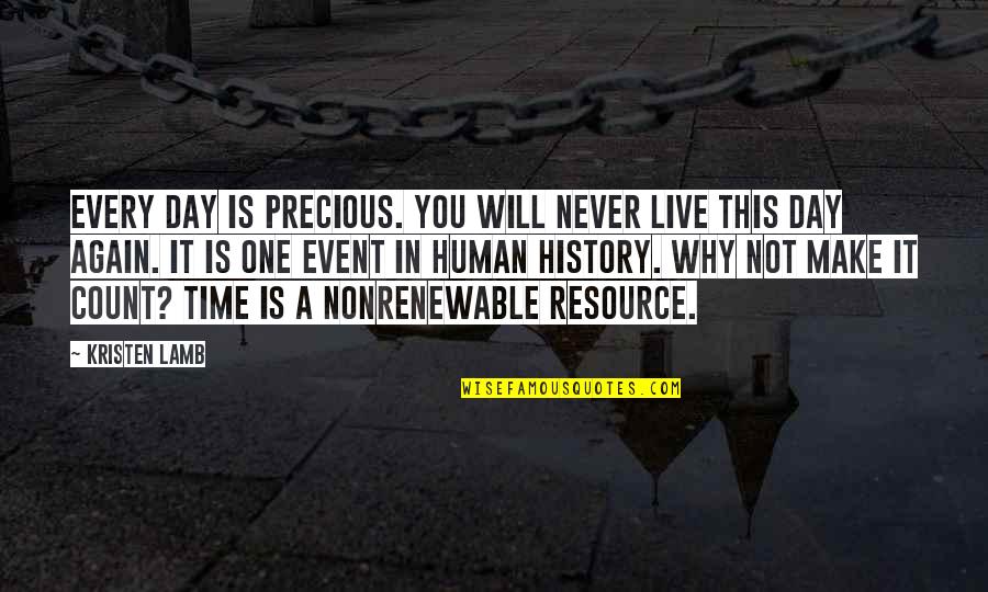 Inspirational Human Resource Quotes By Kristen Lamb: Every day is precious. You will never live