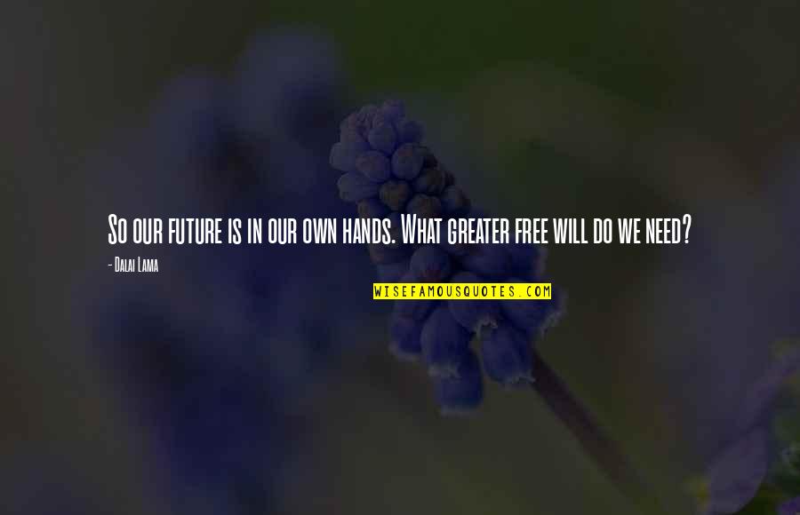 Inspirational Hypnosis Quotes By Dalai Lama: So our future is in our own hands.