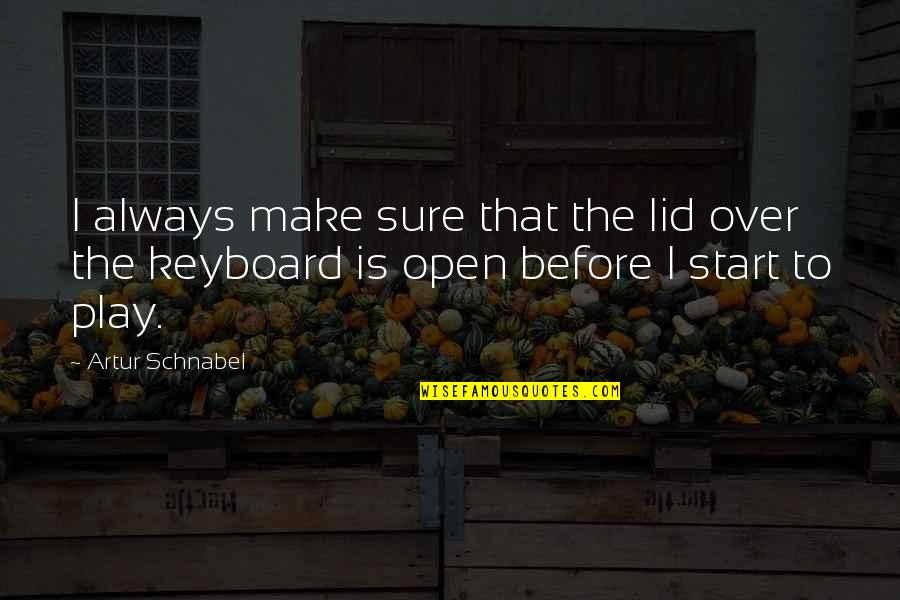 Inspirational Idioms Quotes By Artur Schnabel: I always make sure that the lid over
