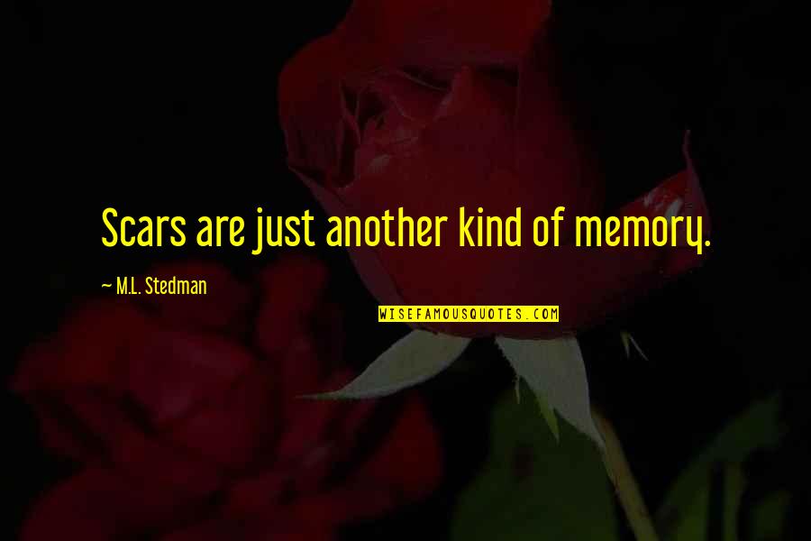 Inspirational In Memory Of Quotes By M.L. Stedman: Scars are just another kind of memory.