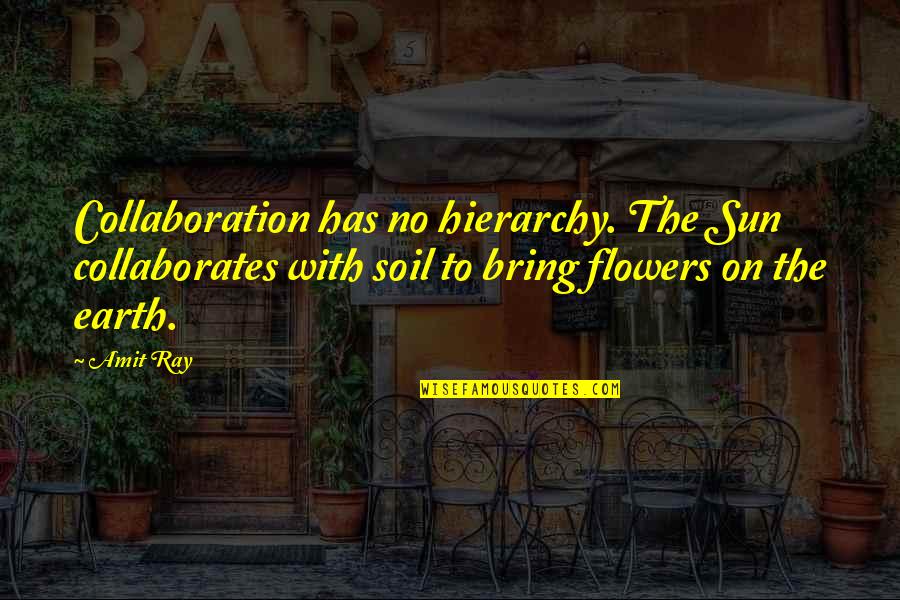 Inspirational Innovation Quotes By Amit Ray: Collaboration has no hierarchy. The Sun collaborates with