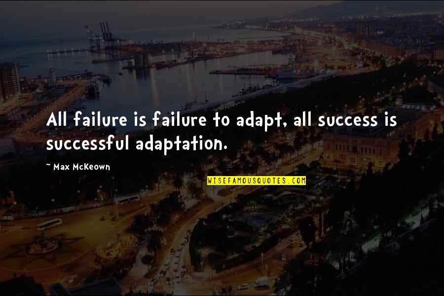 Inspirational Innovation Quotes By Max McKeown: All failure is failure to adapt, all success