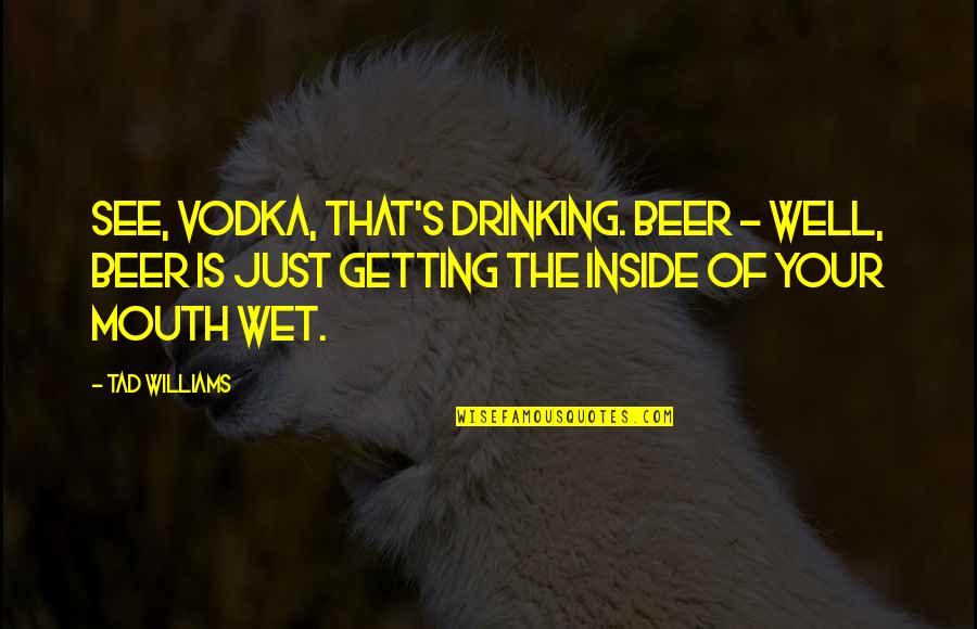Inspirational Islamic Prayer Quotes By Tad Williams: See, vodka, that's drinking. Beer - well, beer