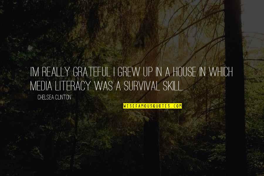 Inspirational Kiwi Quotes By Chelsea Clinton: I'm really grateful I grew up in a