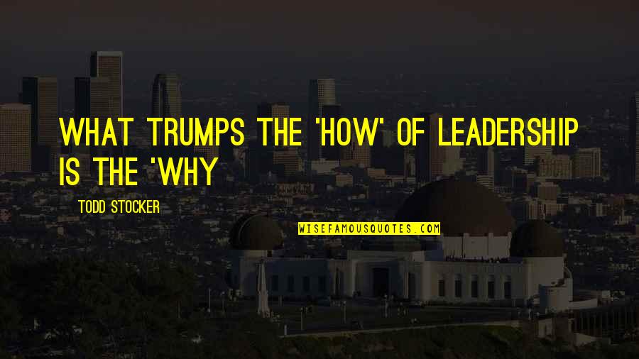 Inspirational Leadership Development Quotes By Todd Stocker: What trumps the 'How' of Leadership is the