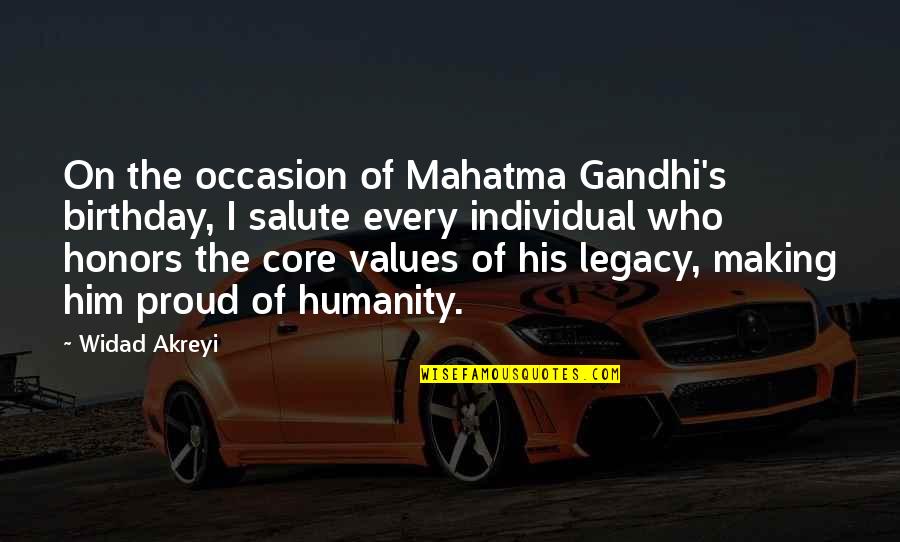 Inspirational Legacy Quotes By Widad Akreyi: On the occasion of Mahatma Gandhi's birthday, I
