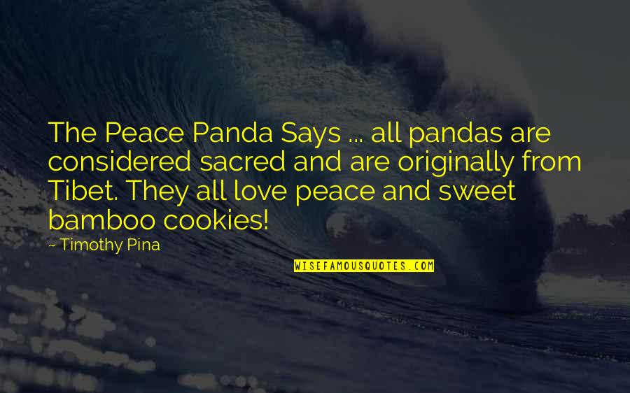 Inspirational Panda Quotes By Timothy Pina: The Peace Panda Says ... all pandas are