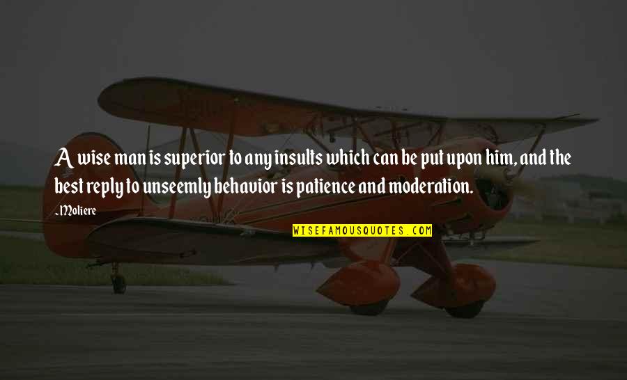Inspirational Patience Quotes By Moliere: A wise man is superior to any insults Inspirational Patience Quotes By Moliere: A wise man is superior to any insults
